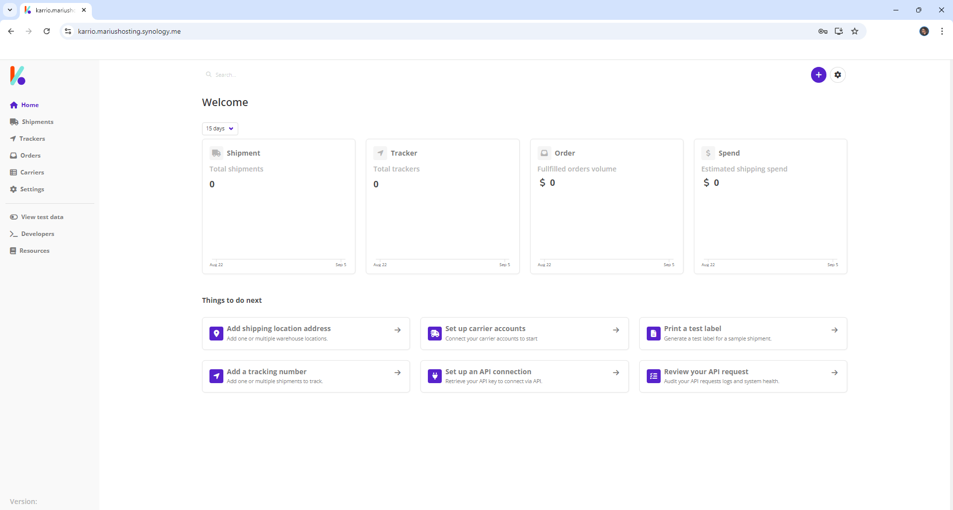 Karrio Synology NAS Set up 15 new 2025