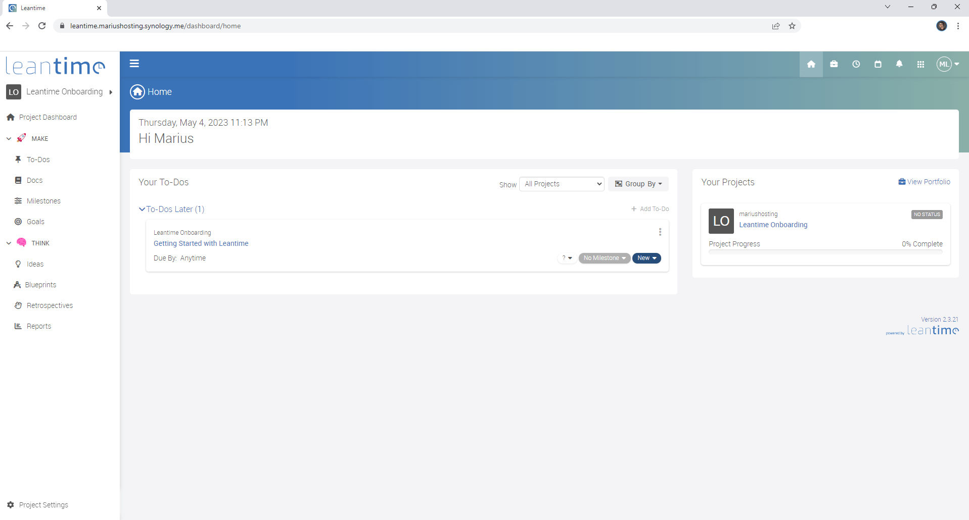 Leantime Synology NAS Set up 3 new 2024