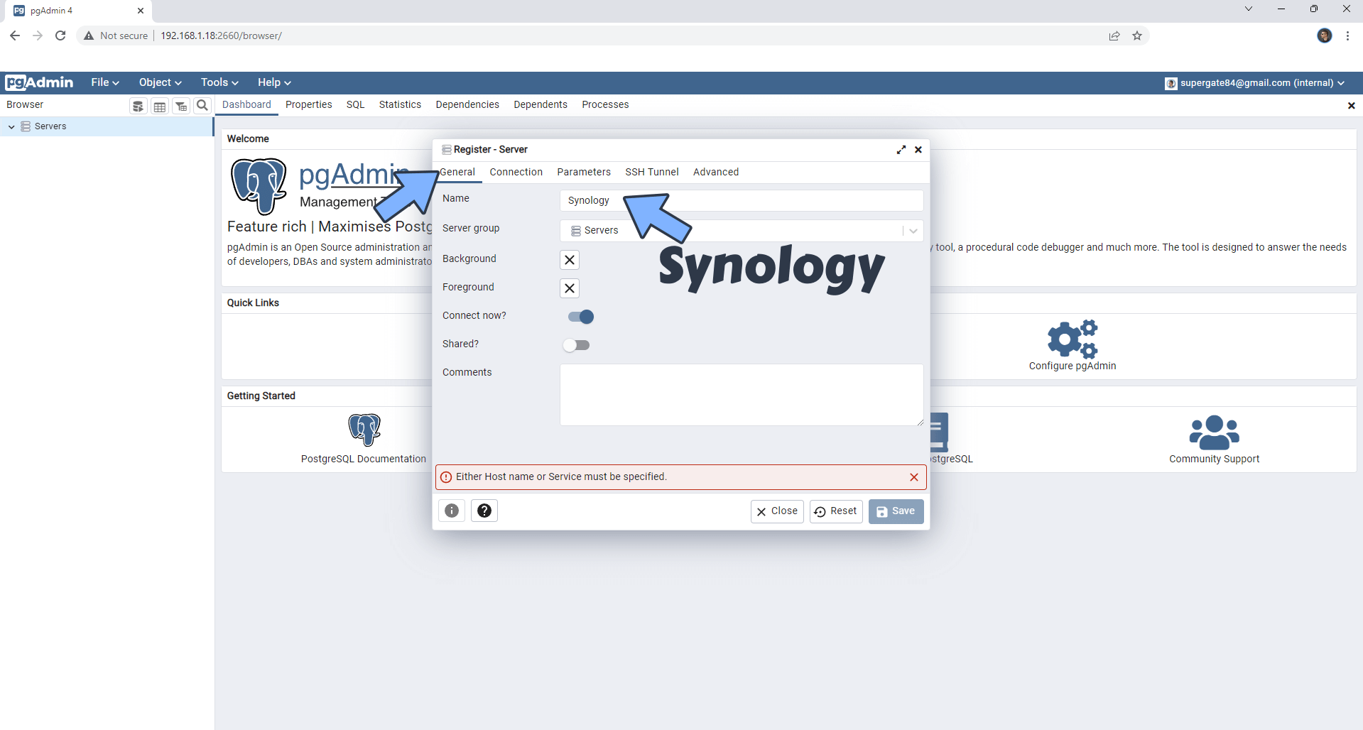 PostgreSQL Synology NAS Set up 12