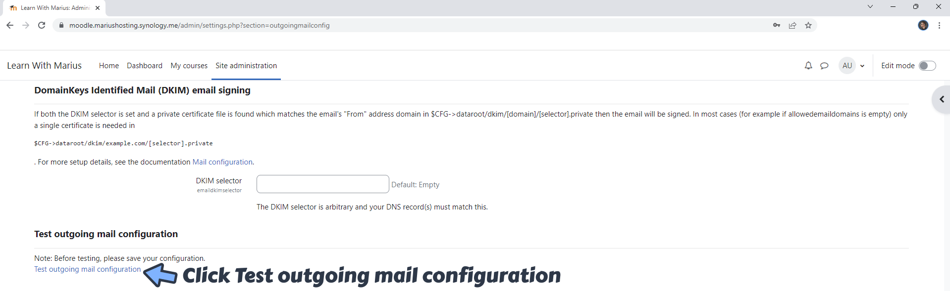 Synology Moodle Docker Email Configuration 4
