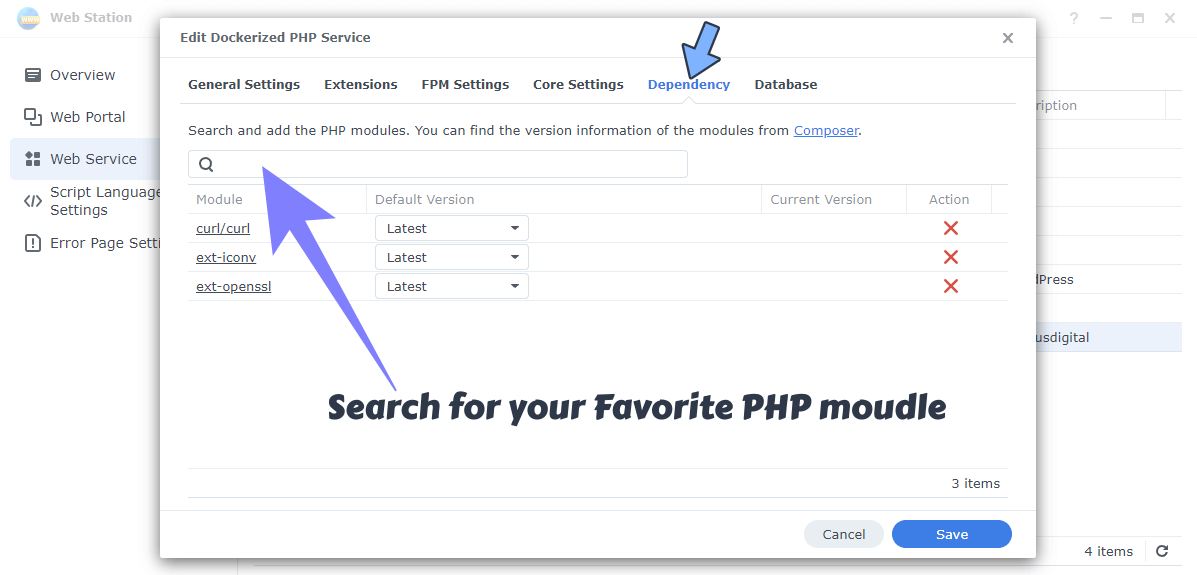 4 Synology WebStation 4 DSM 7.2