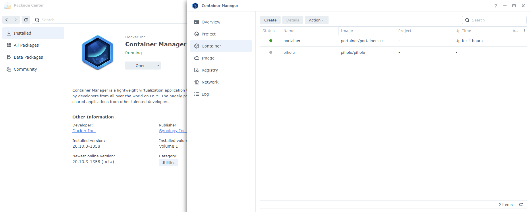 Synology Container Manager DSM 7.2 64216