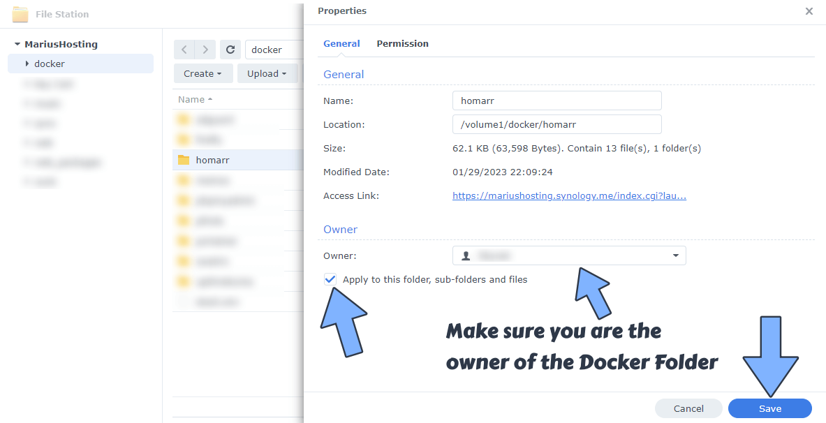 Synology Folder Permissions Docker