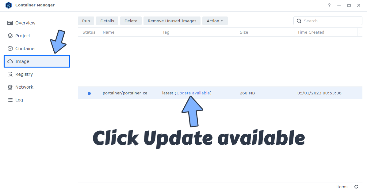 Synology NAS Update Portainer new 2024