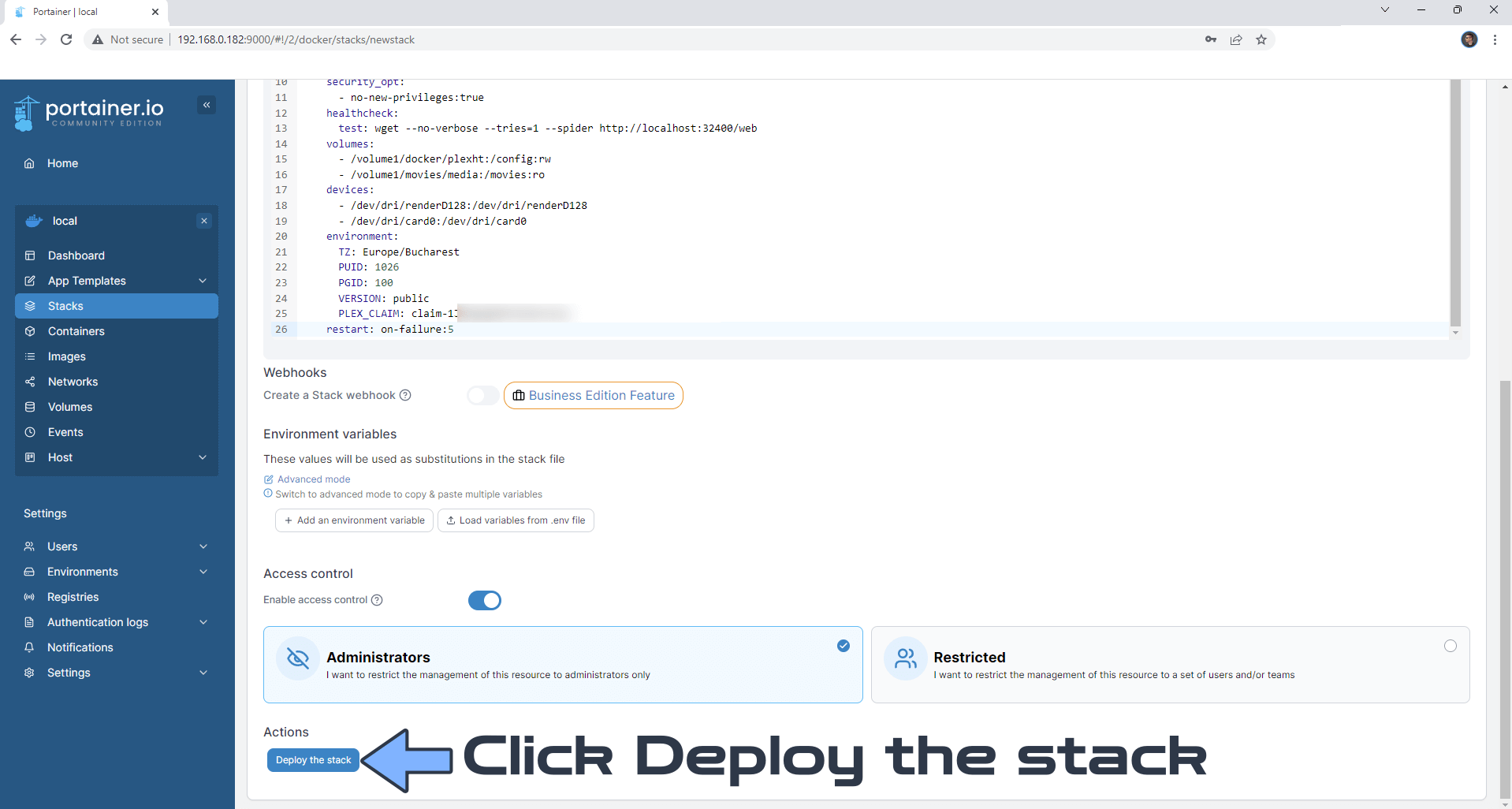 Synology Plex Hardware Transcoding Set up 4