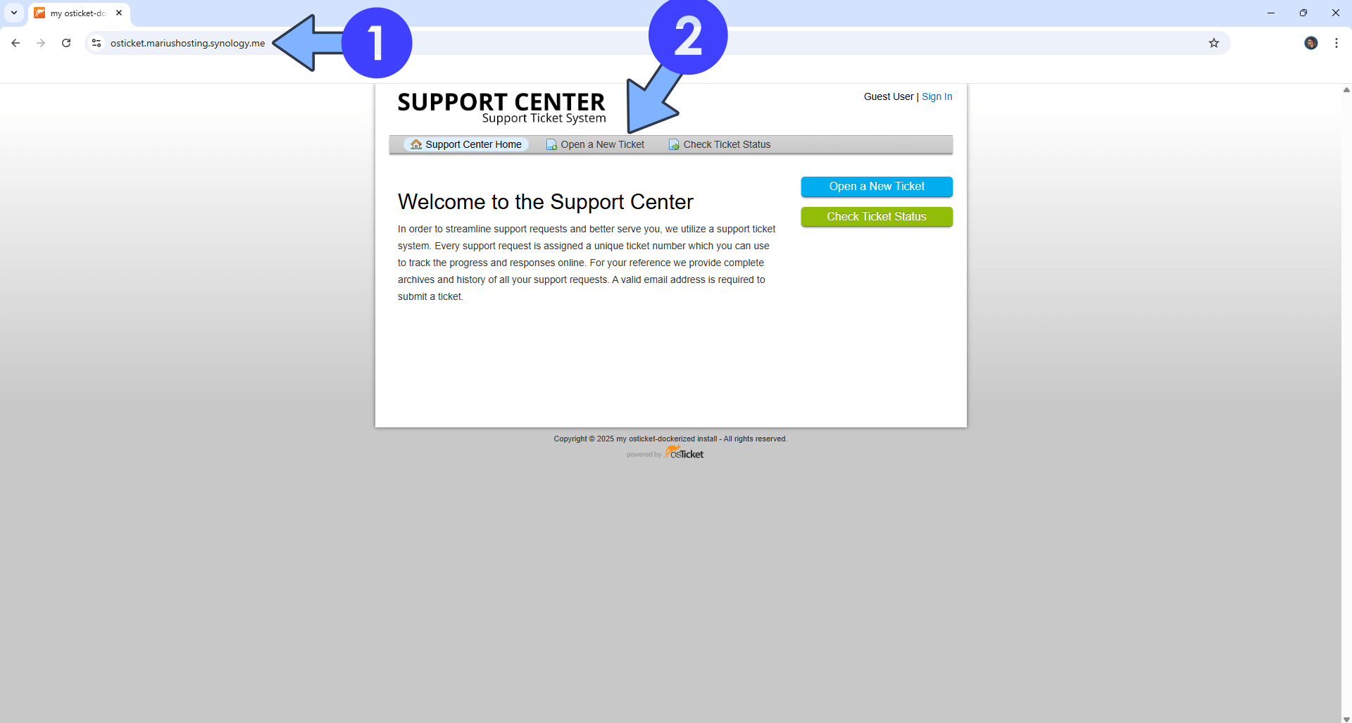 osTicket Synology NAS Set up 16 new 2025