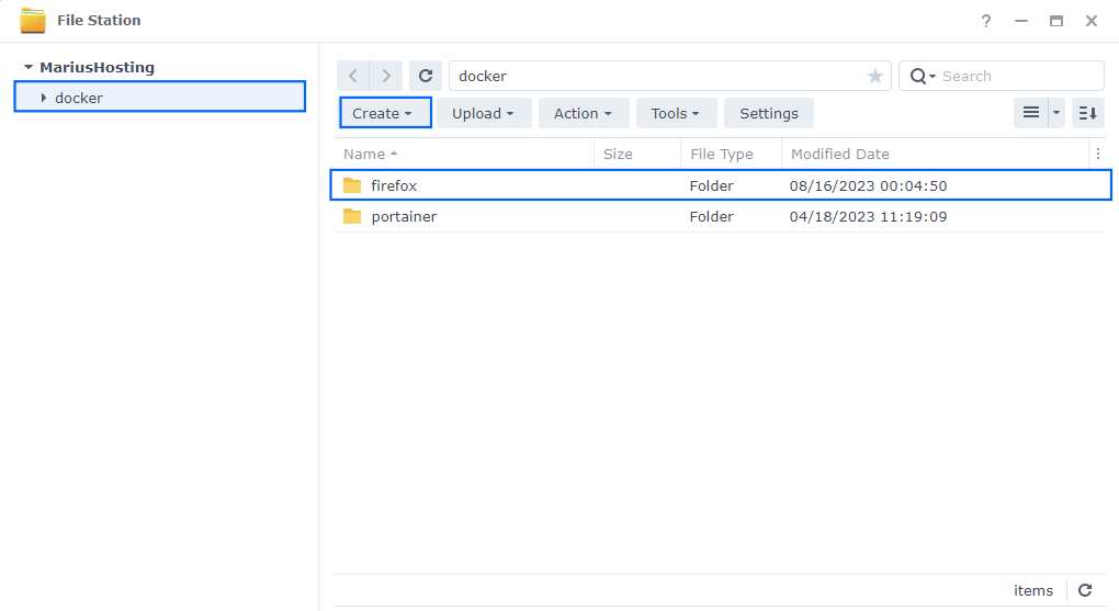 Firefox Synology NAS Set up 1 Portainer