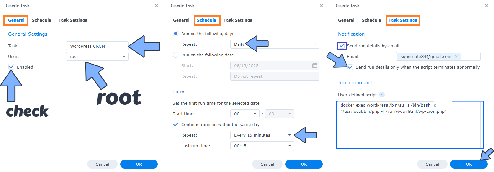 Synology Set up WordPress Cron 2 new