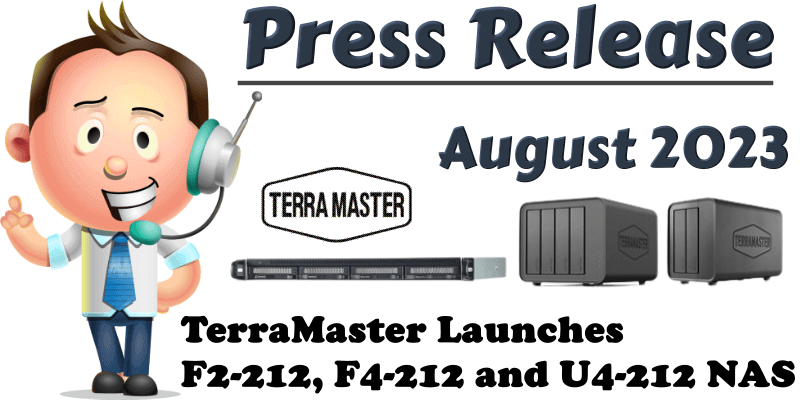 TerraMaster Launches F2-212, F4-212 and U4-212 NAS