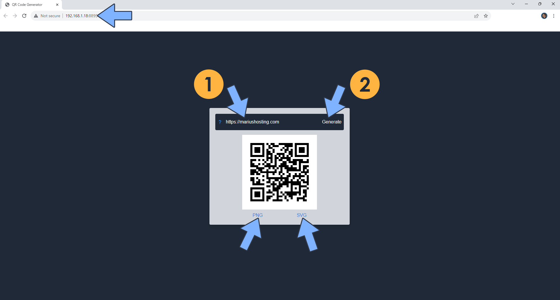 QR Code Generator Synology NAS Set up 4