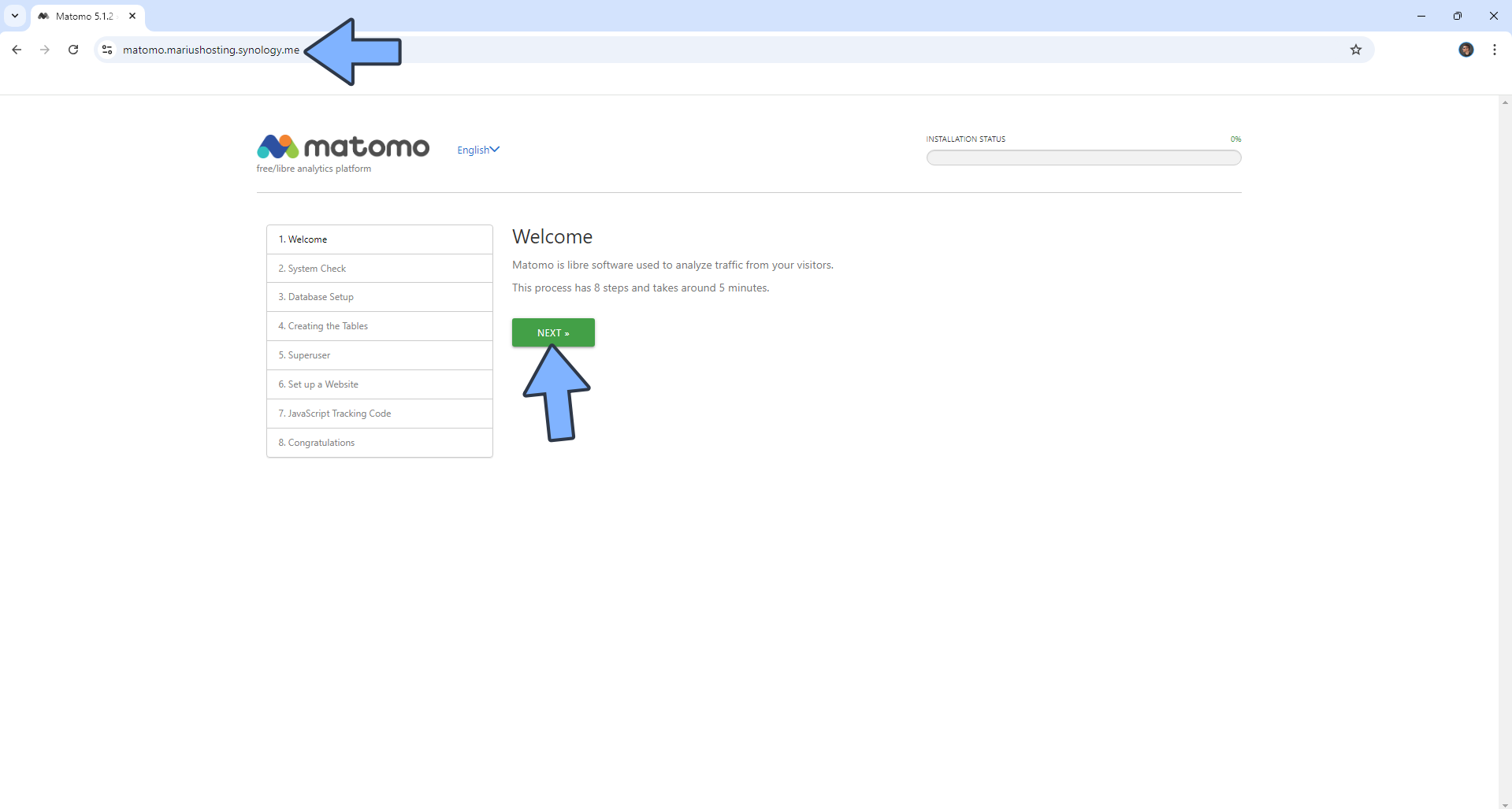 11 Matomo Synology NAS Set up new 2025