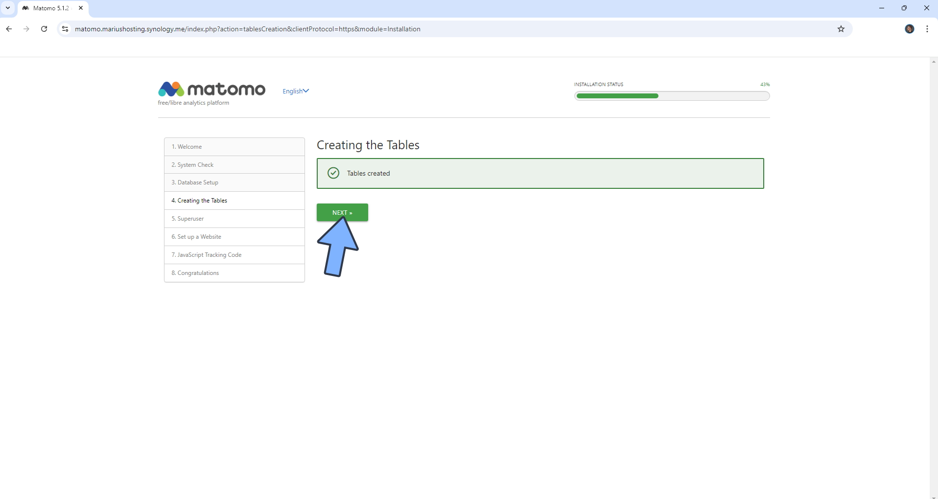 14 Matomo Synology NAS Set up new 2025