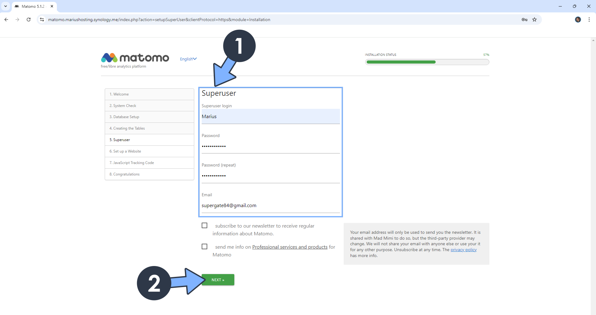 15 Matomo Synology NAS Set up new 2025