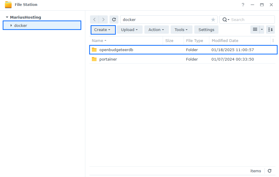 OpenBudgeteer Synology NAS Set up 1 new 2025