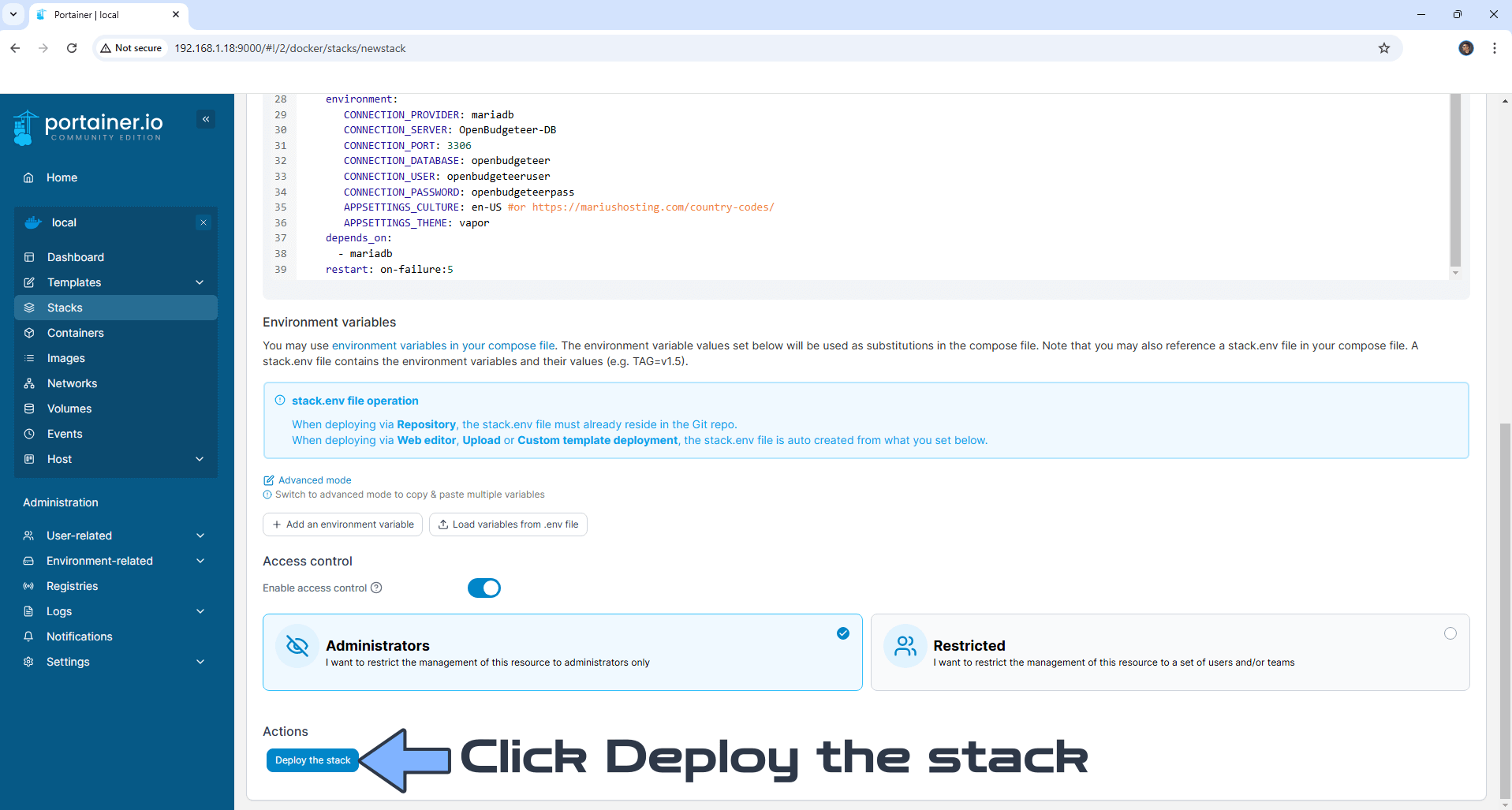 OpenBudgeteer Synology NAS Set up 3 new 2025