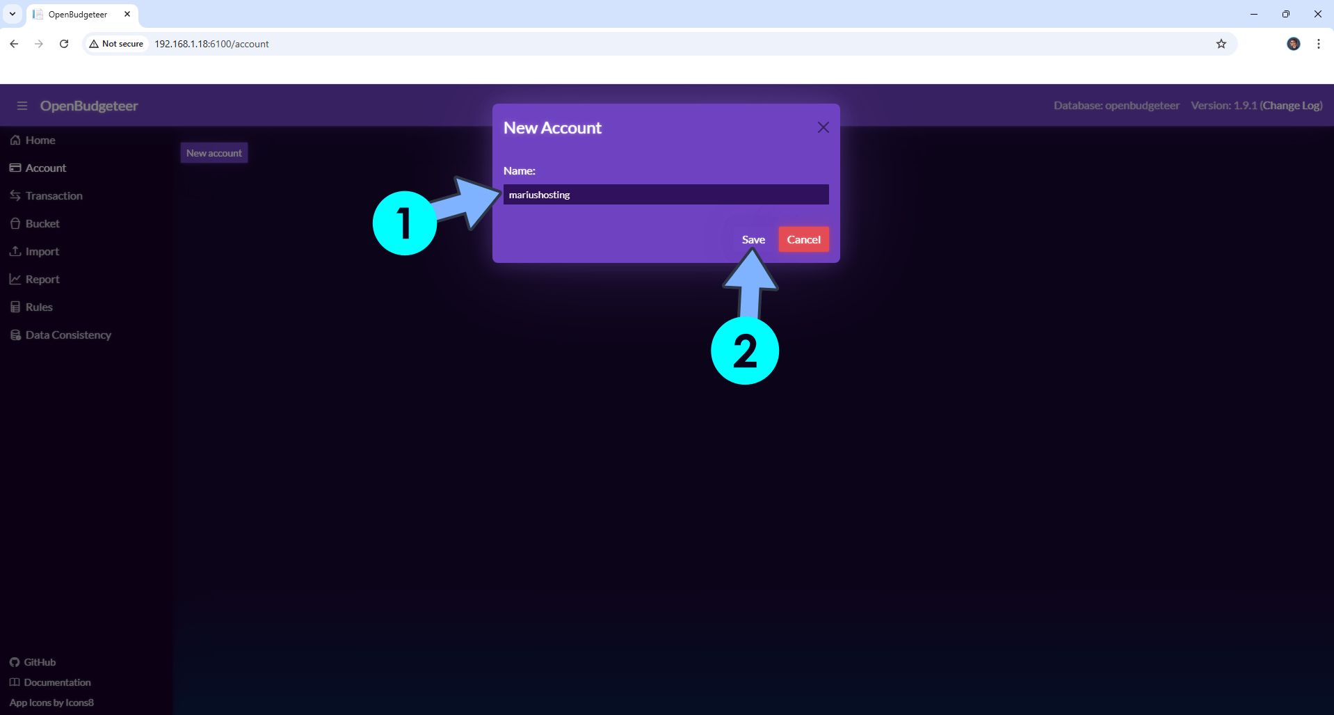 OpenBudgeteer Synology NAS Set up 7 new 2025