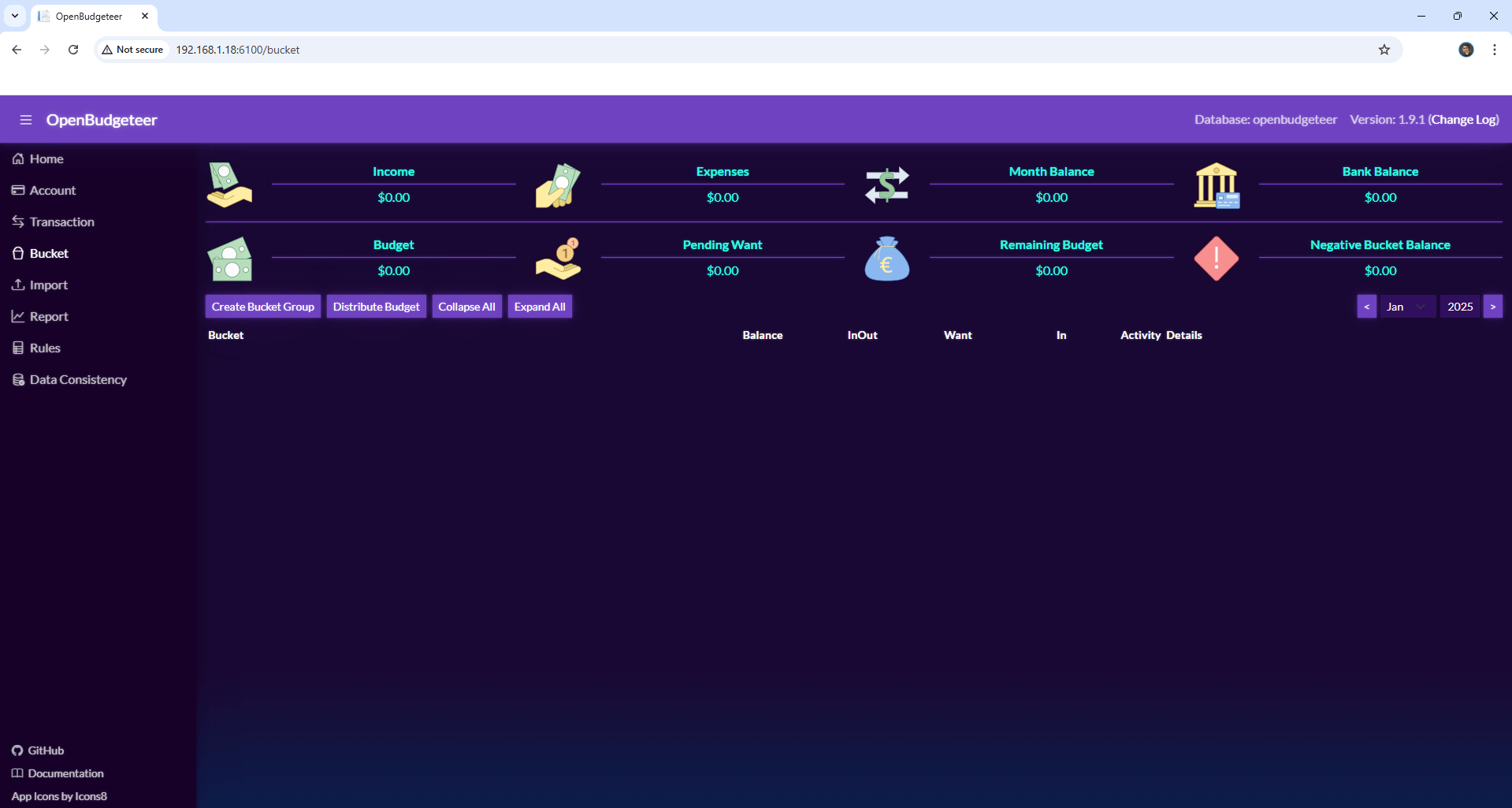 OpenBudgeteer Synology NAS Set up 8 new 2025