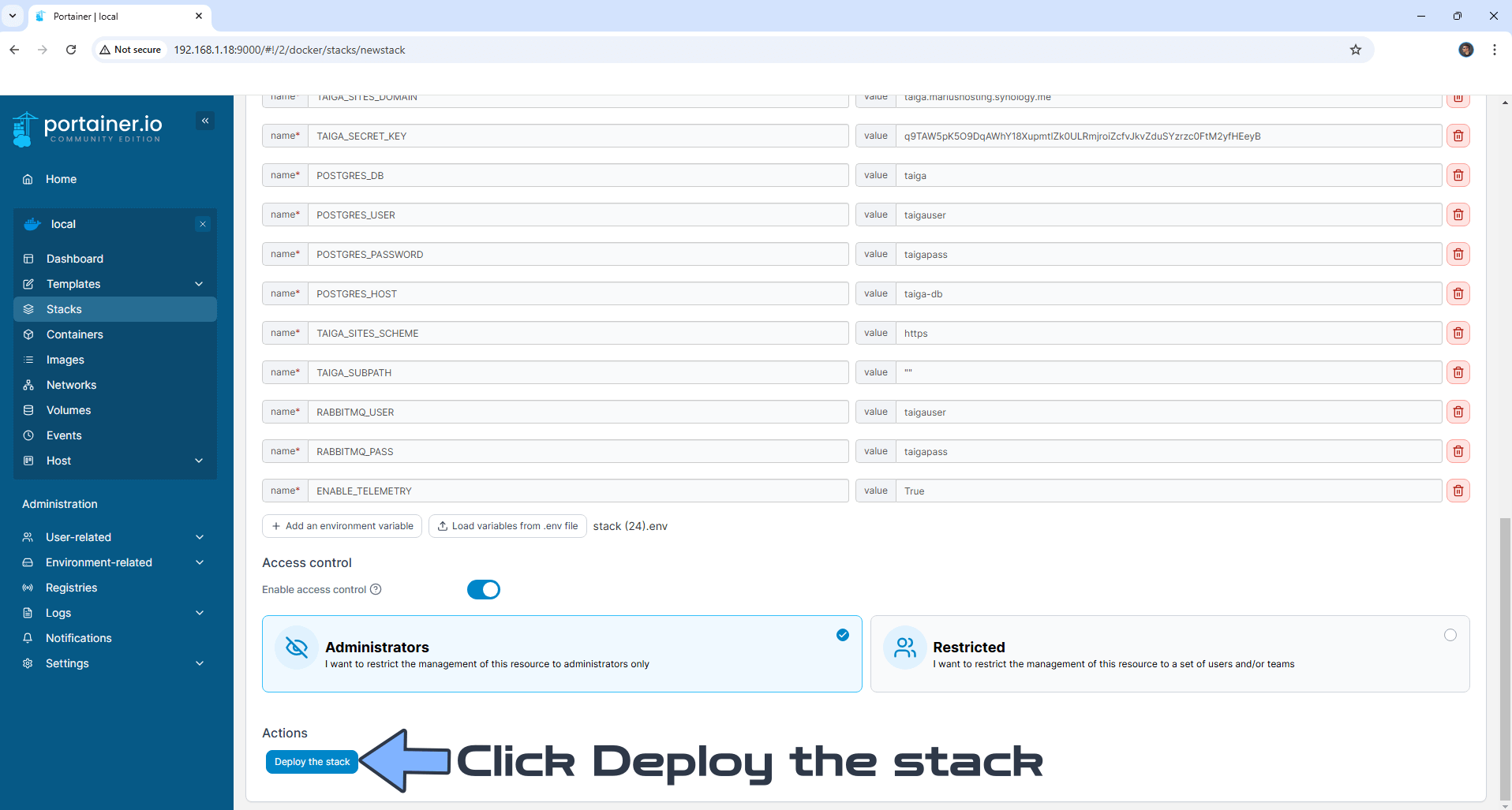 Taiga Synology NAS Set up 12 new 2025