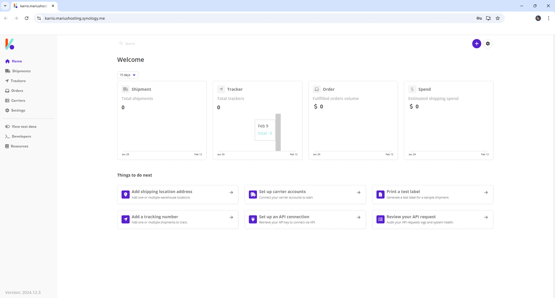 Karrio Synology NAS Set up 14 new 2026