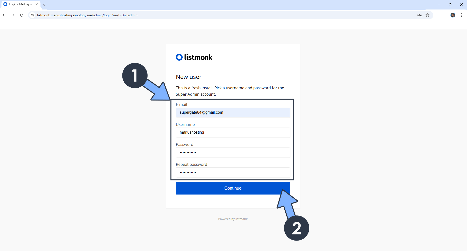 Listmonk Synology NAS Set up 14 new 2026