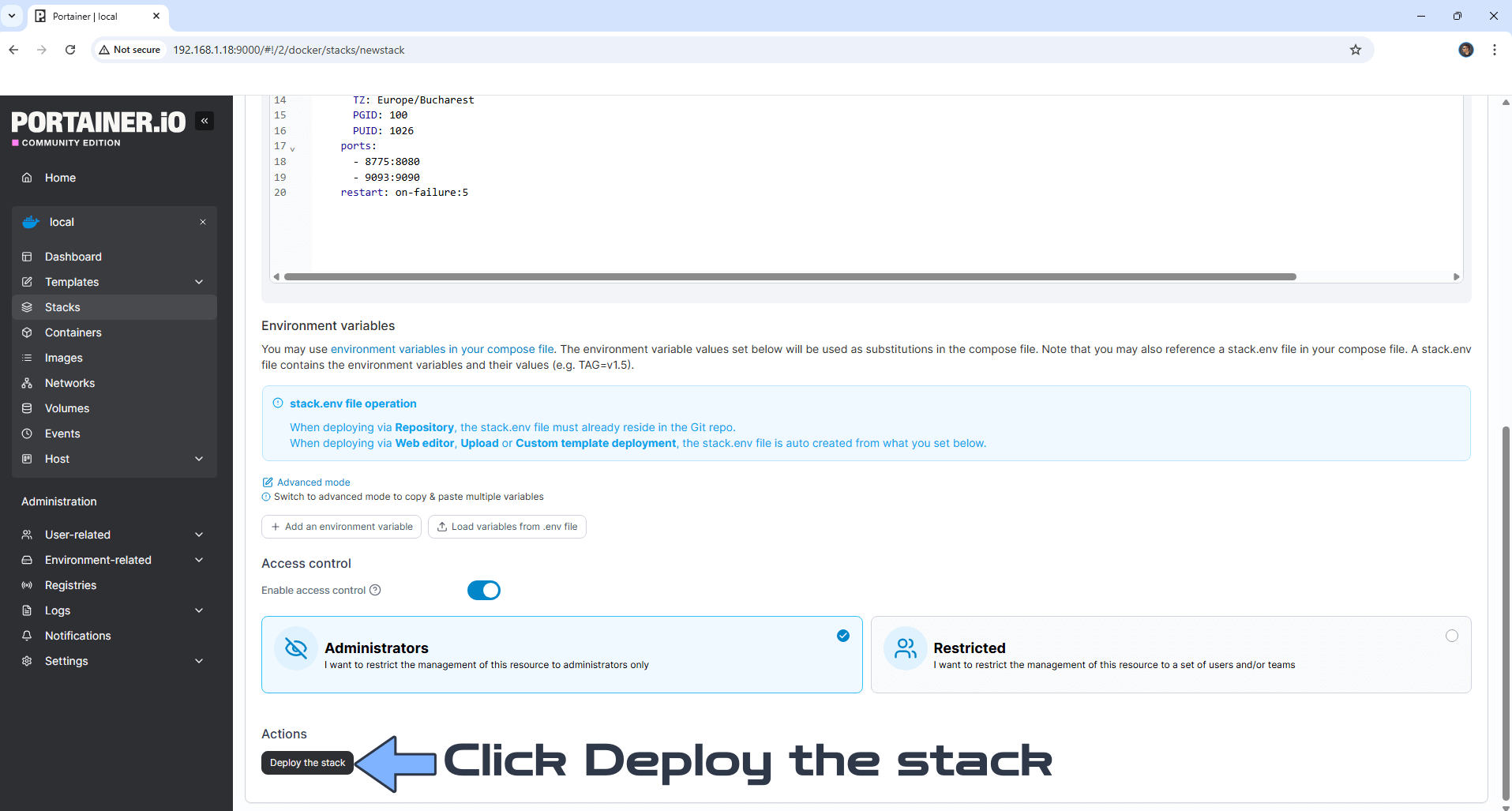 SABnzbd Synology NAS Portainer Set up 4 new 2026
