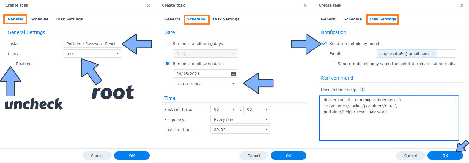 Synology Reset Portainer Password STEP 2