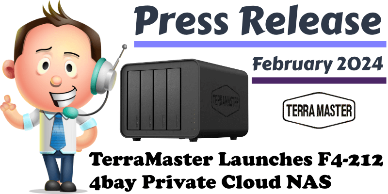 TerraMaster Launches F4-212 4bay Private Cloud NAS