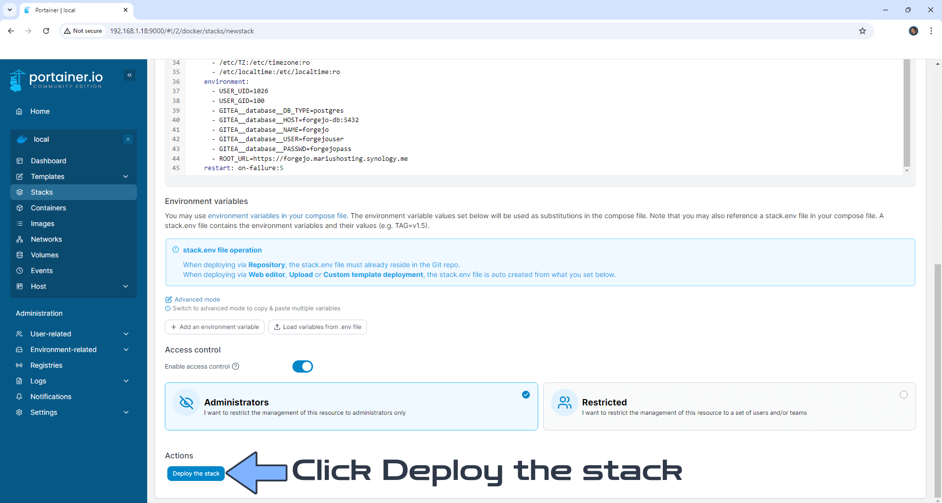 Forgejo Synology NAS Set up 9 new 2026