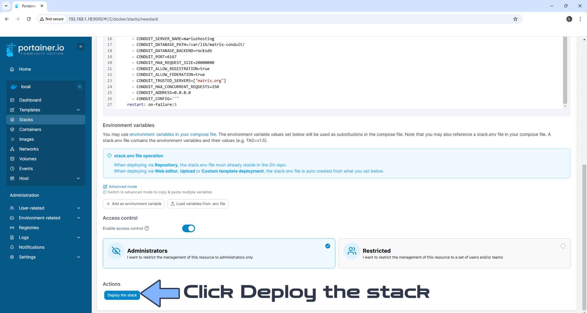 Conduit Matrix Synology NAS Set up 7 new 2026