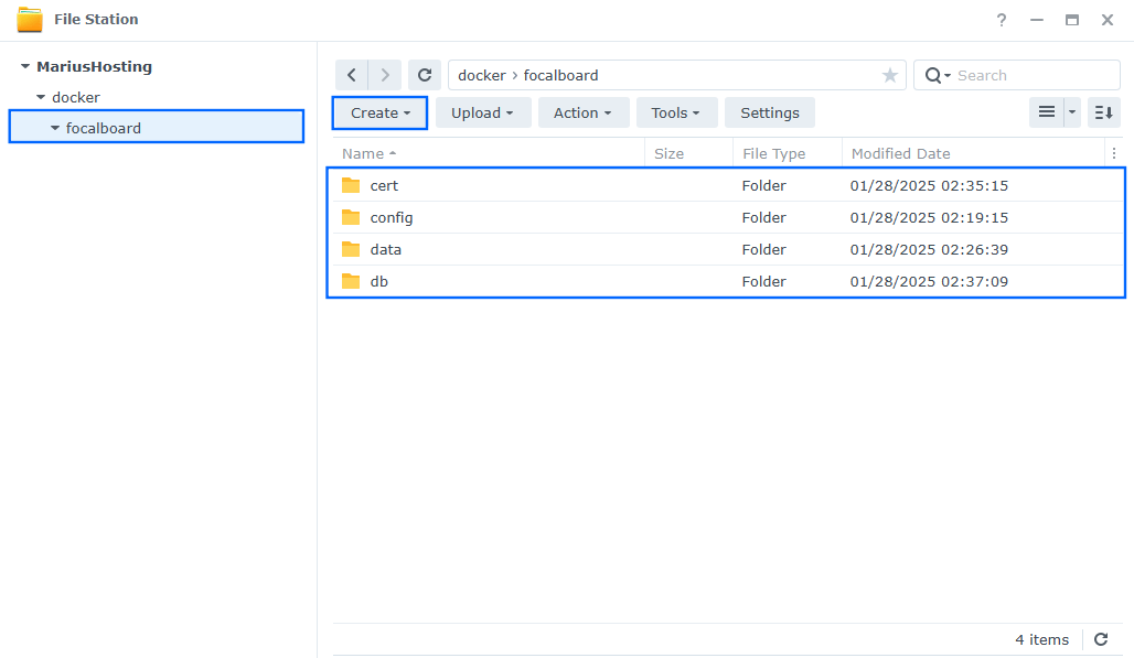 Focalboard Synology NAS Set up 7 new 2025