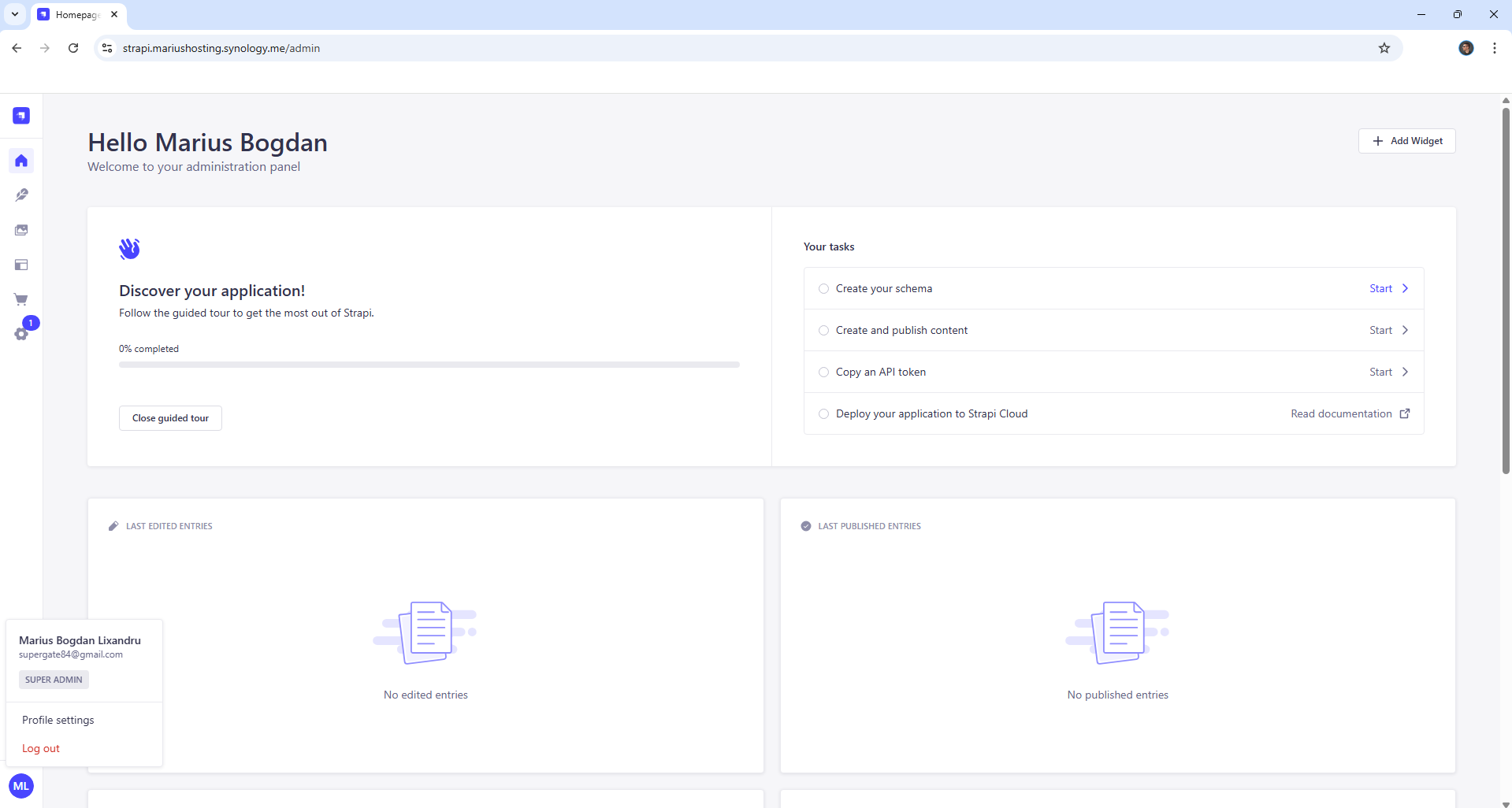 Strapi Synology NAS Set up 12 new 2032