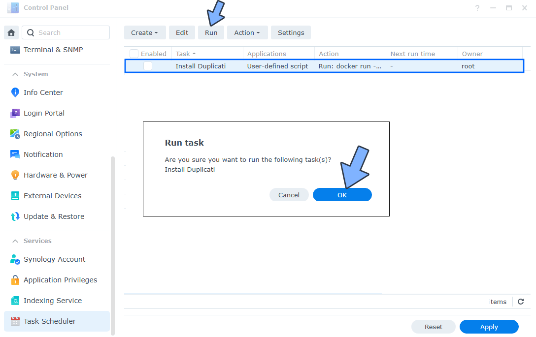 Duplicati Synology NAS Set up 6 new 2025