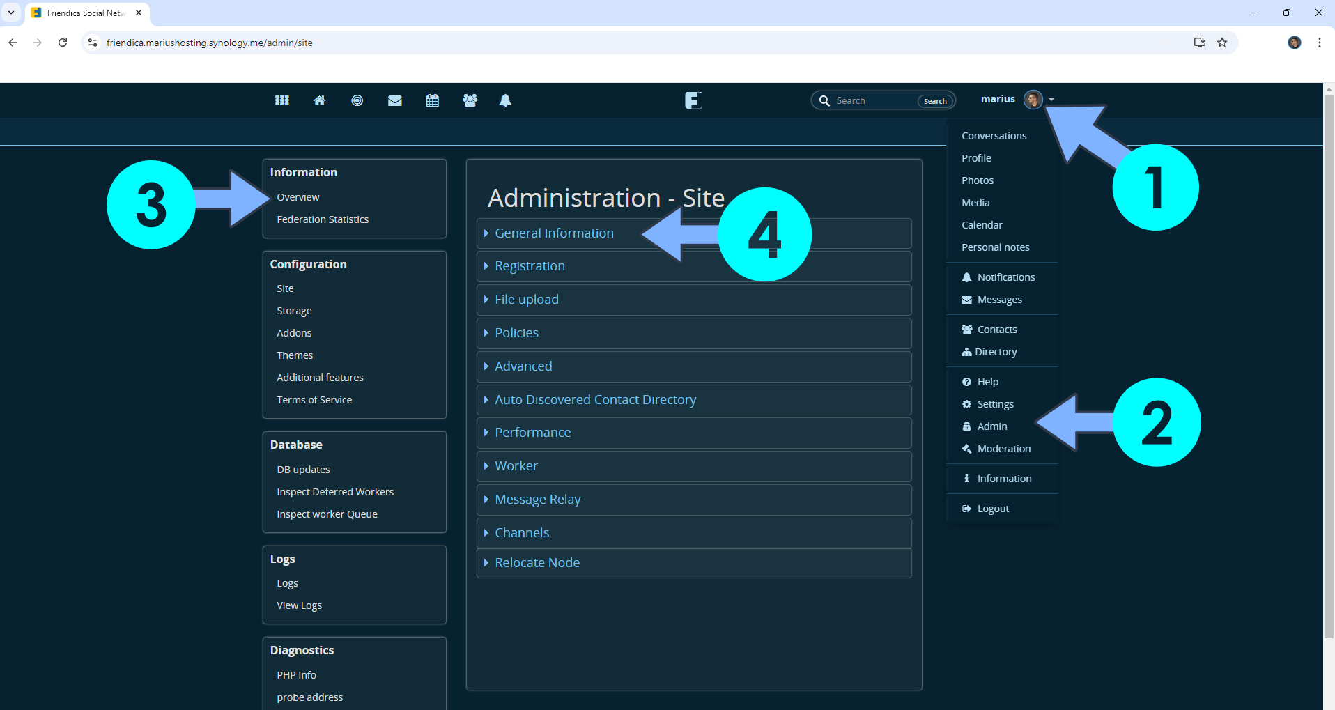 Friendica Synology NAS Set up 21 new 2025