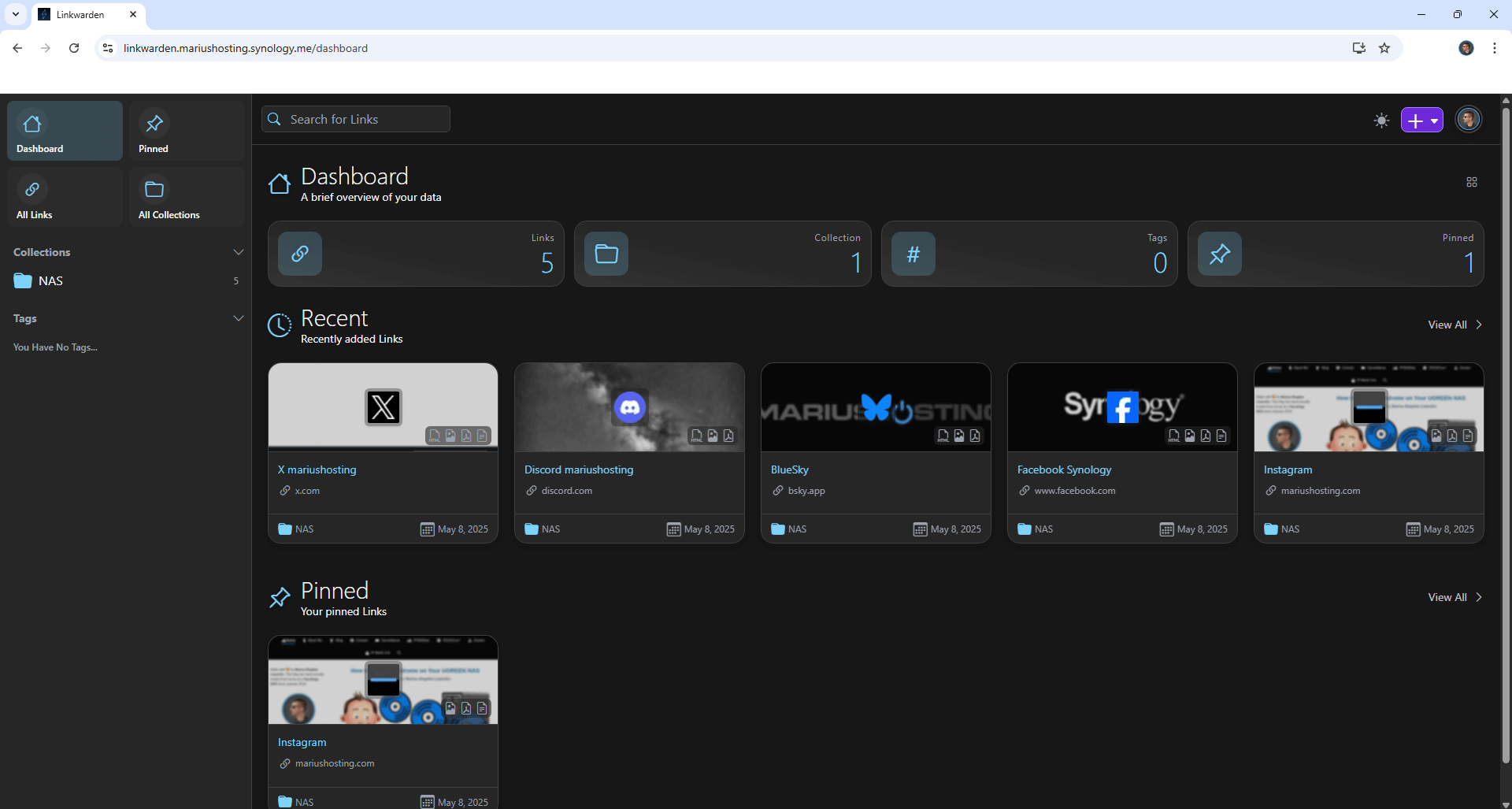 Linkwarden Synology NAS Set up 14 new 2025