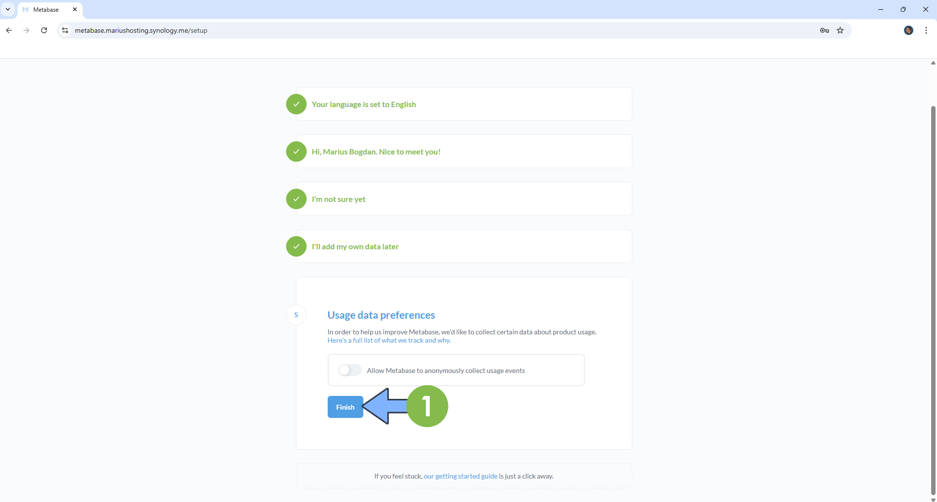 Metabase Synology NAS Set up 15 new 2026