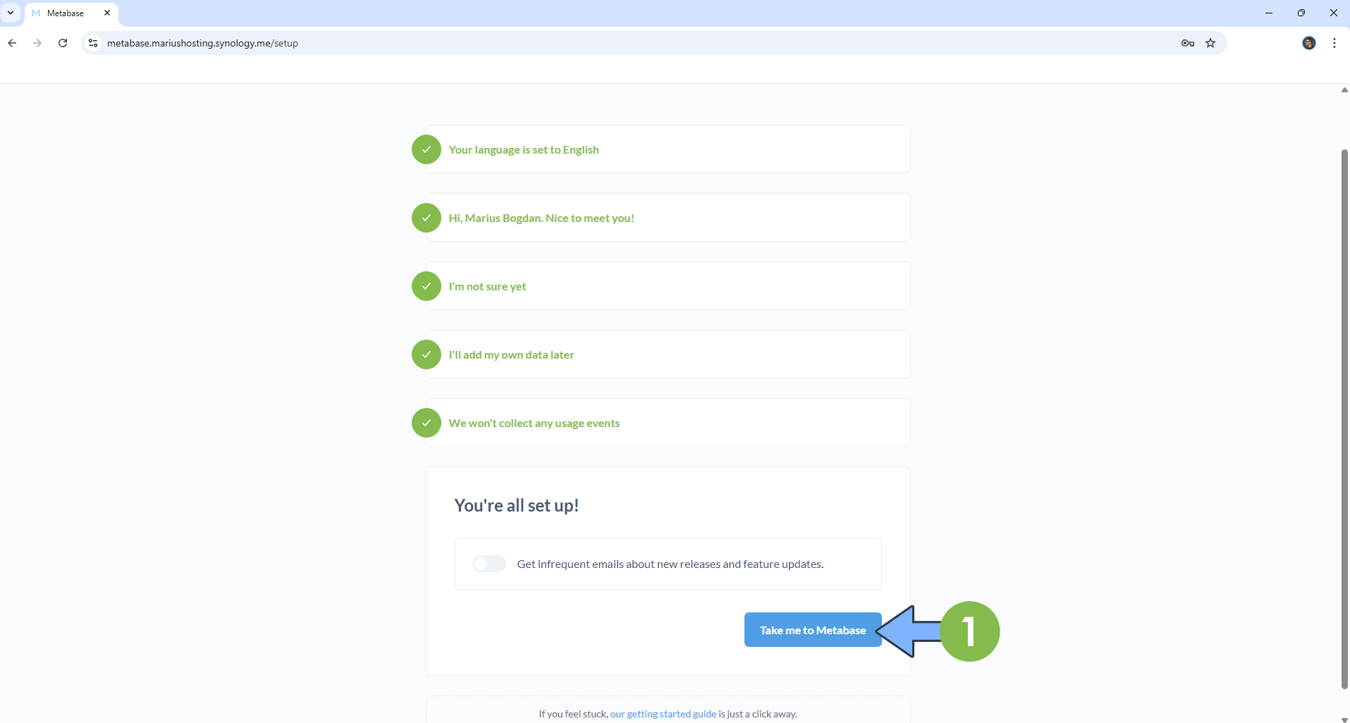 Metabase Synology NAS Set up 16 new 2026