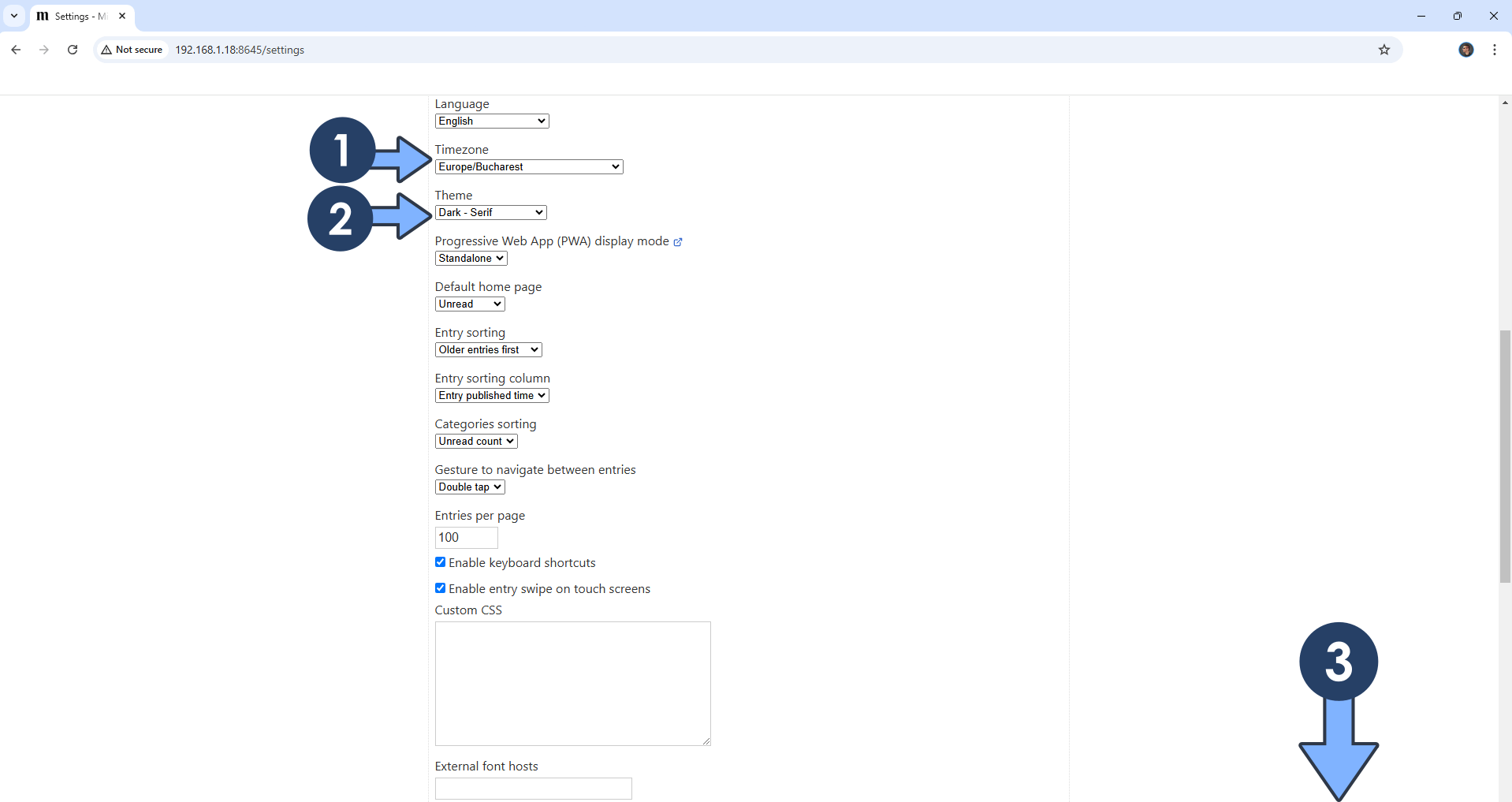 Miniflux Synology NAS Set up 6 new 2025