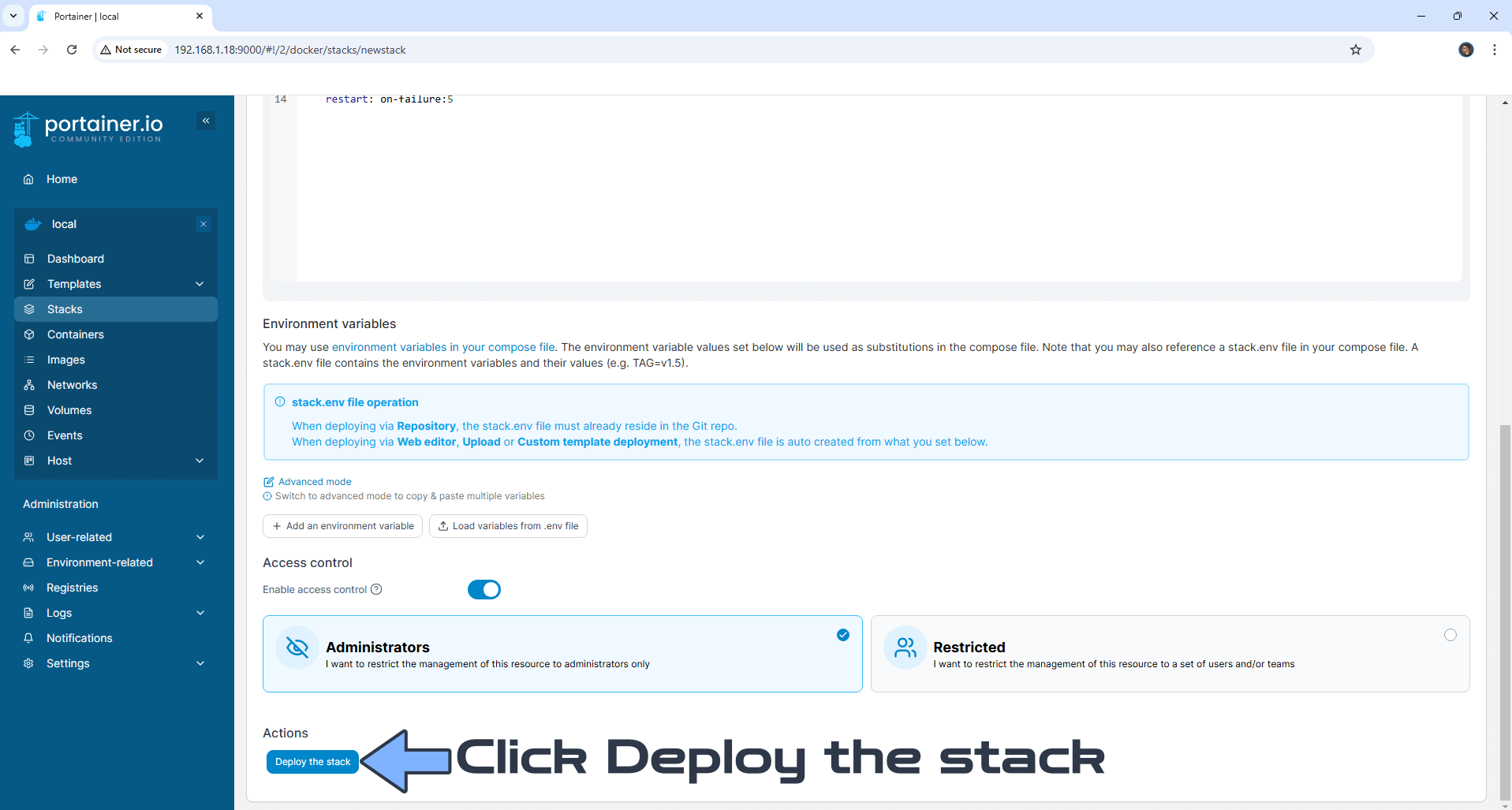 TiddlyWiki Portainer Synology NAS Set up 3 new 2026