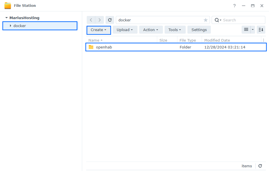 openHAB Synology NAS Set up 1 new 2025