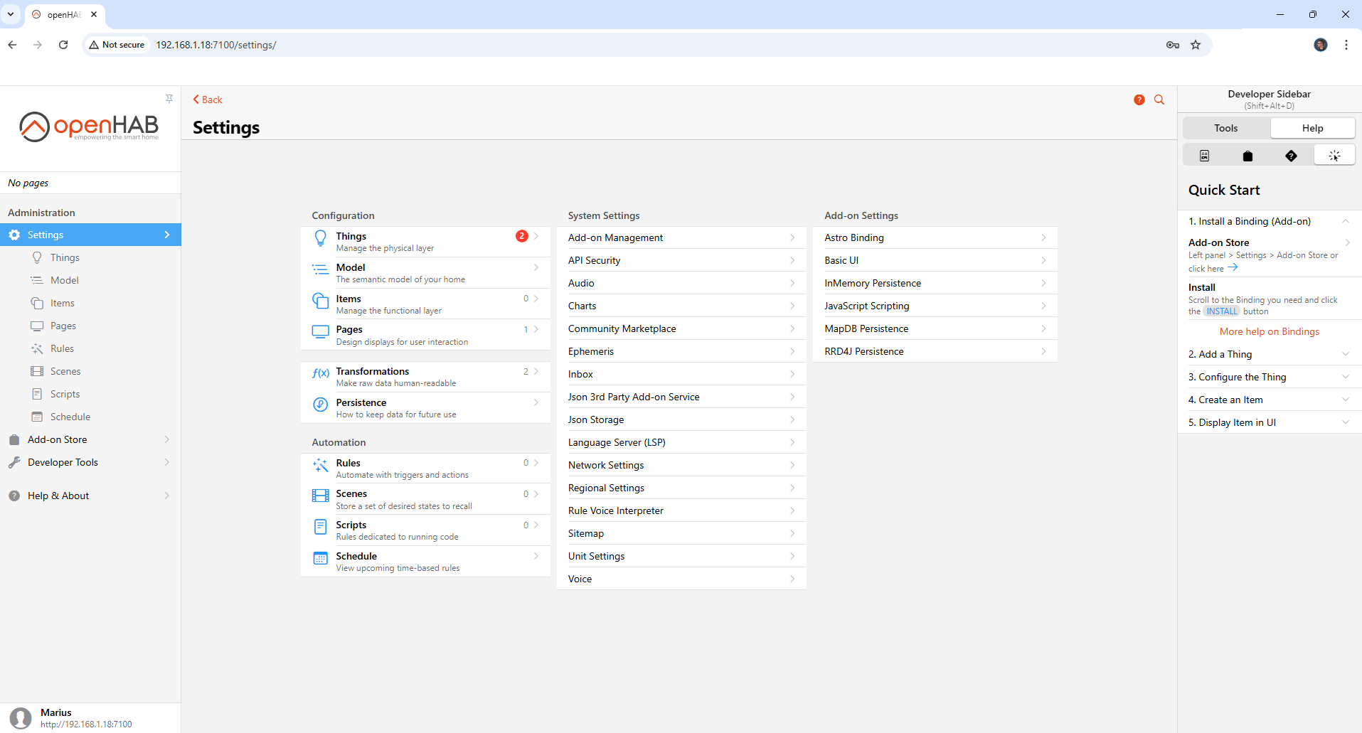 openHAB Synology NAS Set up 10 new 2025