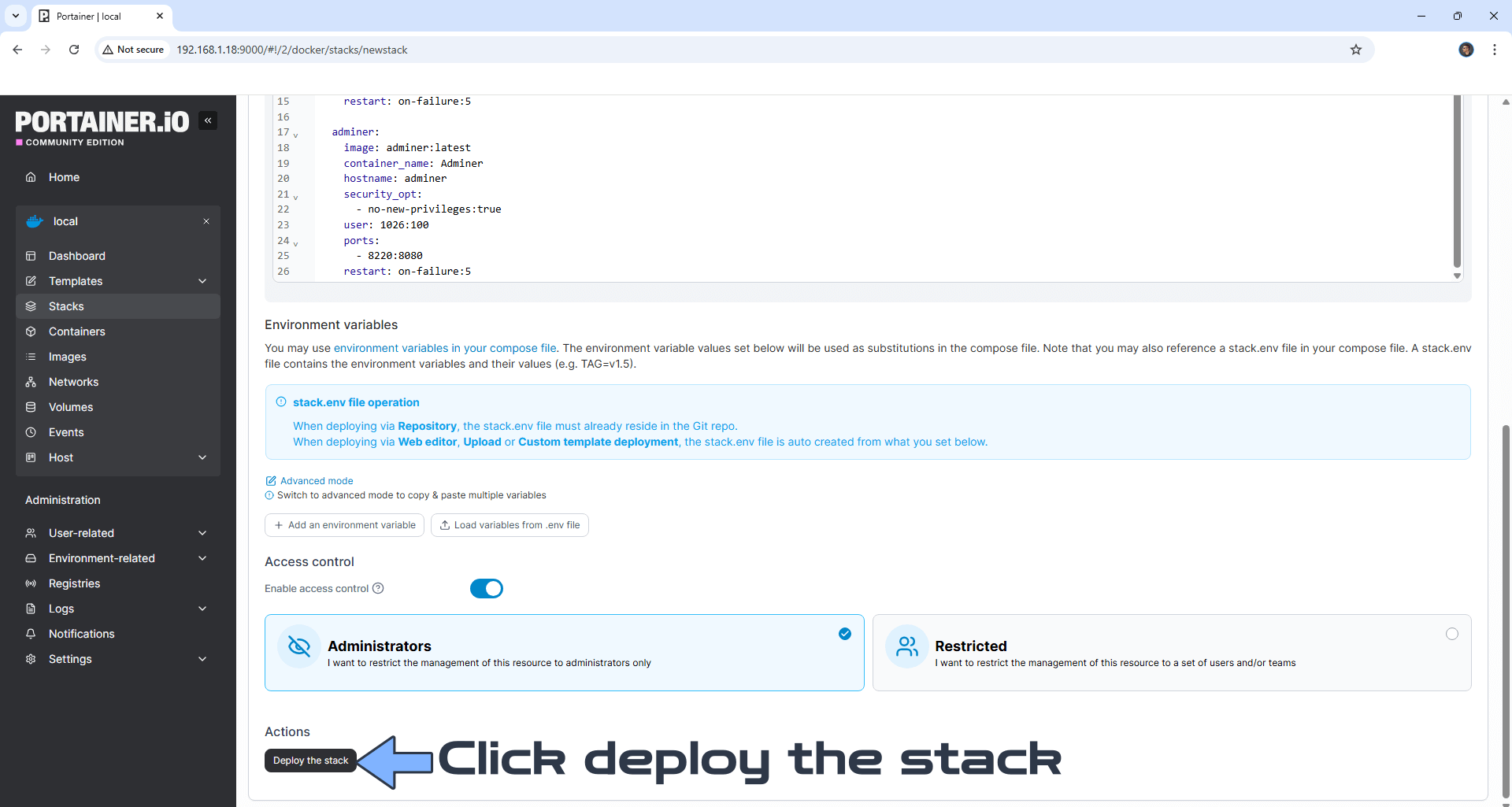 Adminer Synology NAS Set up 3 new 2026
