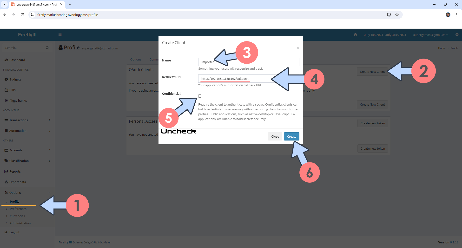 Firefly III Importer Synology NAS Set up 18