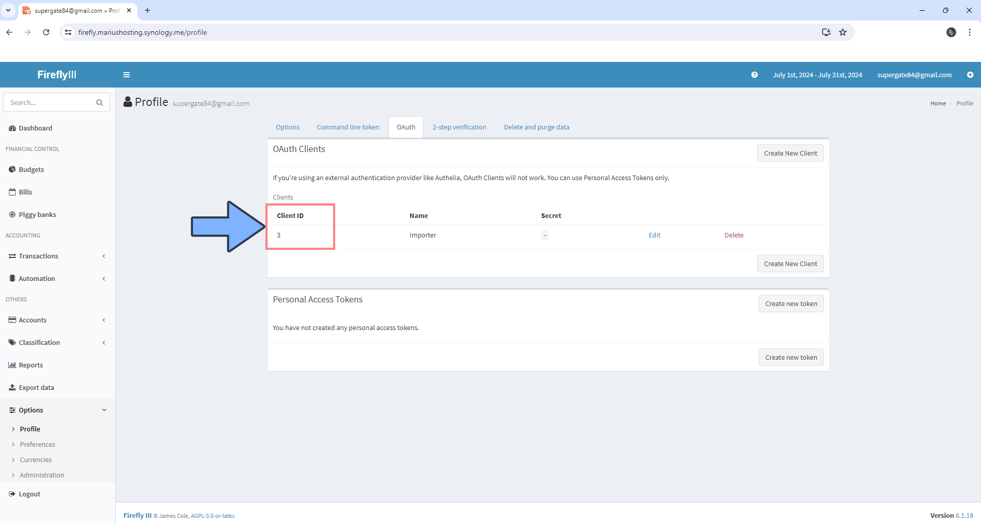 Firefly III Importer Synology NAS Set up 19