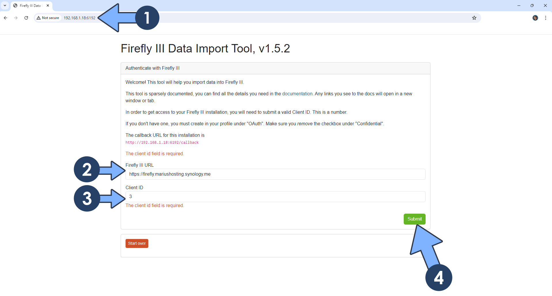 Firefly III Importer Synology NAS Set up 20