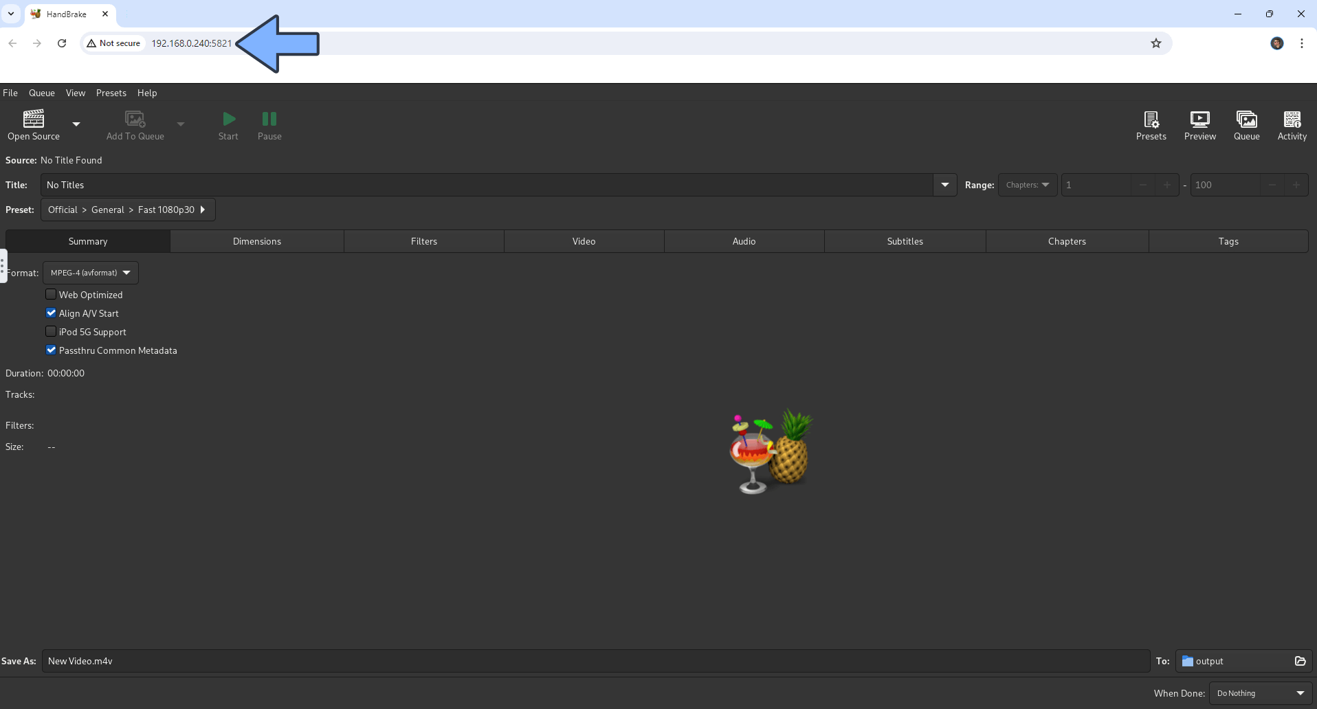 HandBrake UGREEN NAS Set up 6