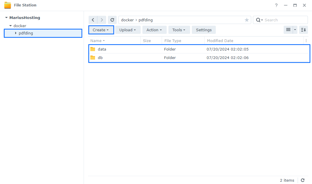 PdfDing Synology NAS Set up 2