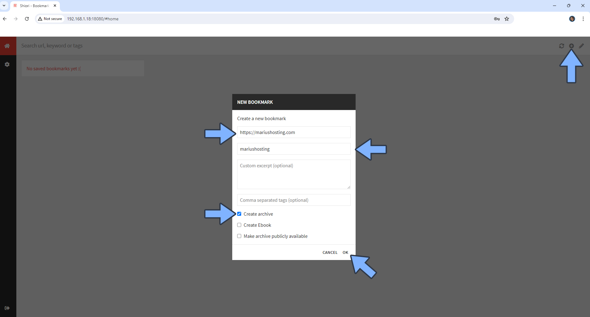 Shiori Synology NAS Portainer Set up 6