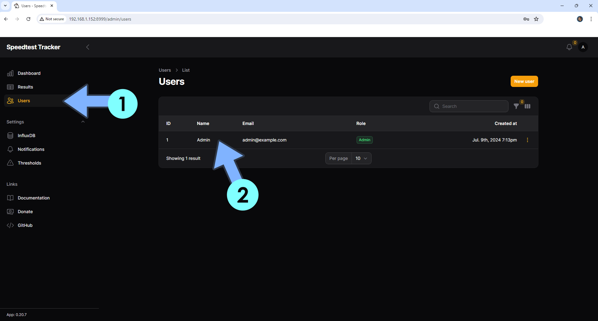 Speedtest Tracker UGREEN NAS Set up 7