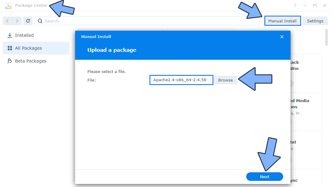 Synology Apache 2.4 Update Version 2.4.58