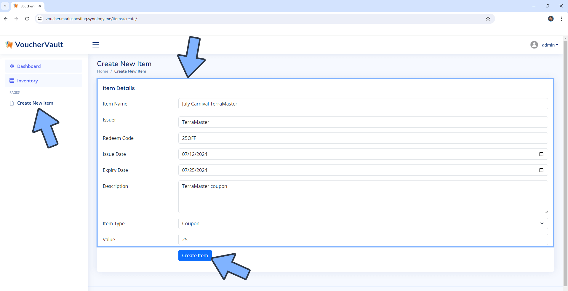 VoucherVault Synology NAS Set up 20